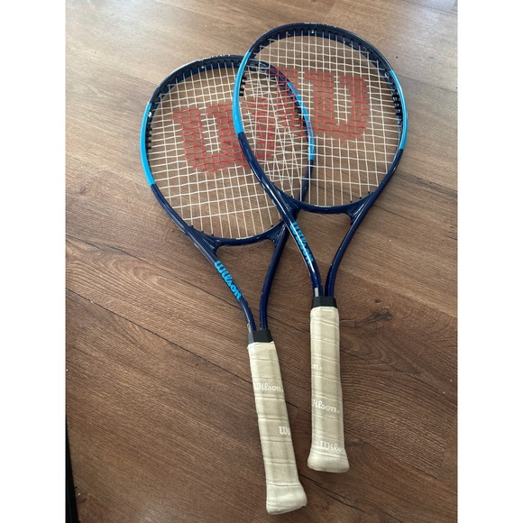 Wilson Ultra 100 Tennis Racquet Pair Blue 4 3/8 Grip Size 3 Set of 2 - Picture 5 of 6